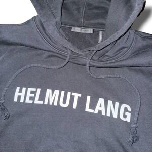 HELMUT LANG Hoodie Large Core Logo Capsule Relaxed Fit Pullover Sweatshirt